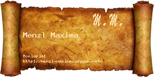 Menzl Maxima névjegykártya